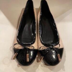 Tory Burch Black and Cream Loafers